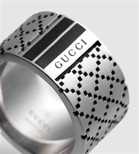 gucci diamantissima ring men|Gucci Diamantissima Silver Wide Men's Ring.